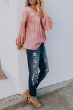 lace-net-yarn-puff-sleeve-contracted-style-blouse