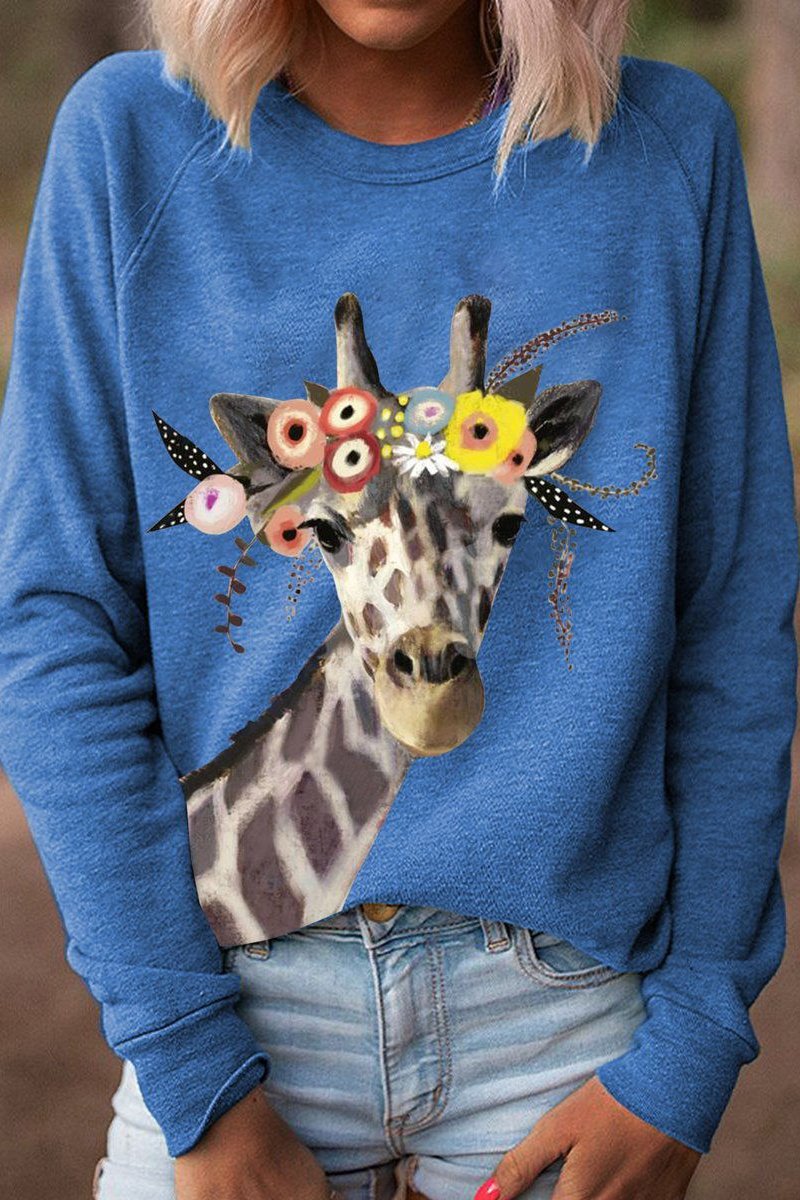 giraffe-print-casual-long-sleeve-t-shirt
