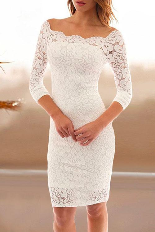 freeshipping-off-shoulder-hollow-out-floral-lace-dress