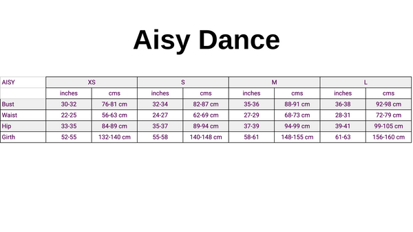 Aisy Dance Sizing Guide