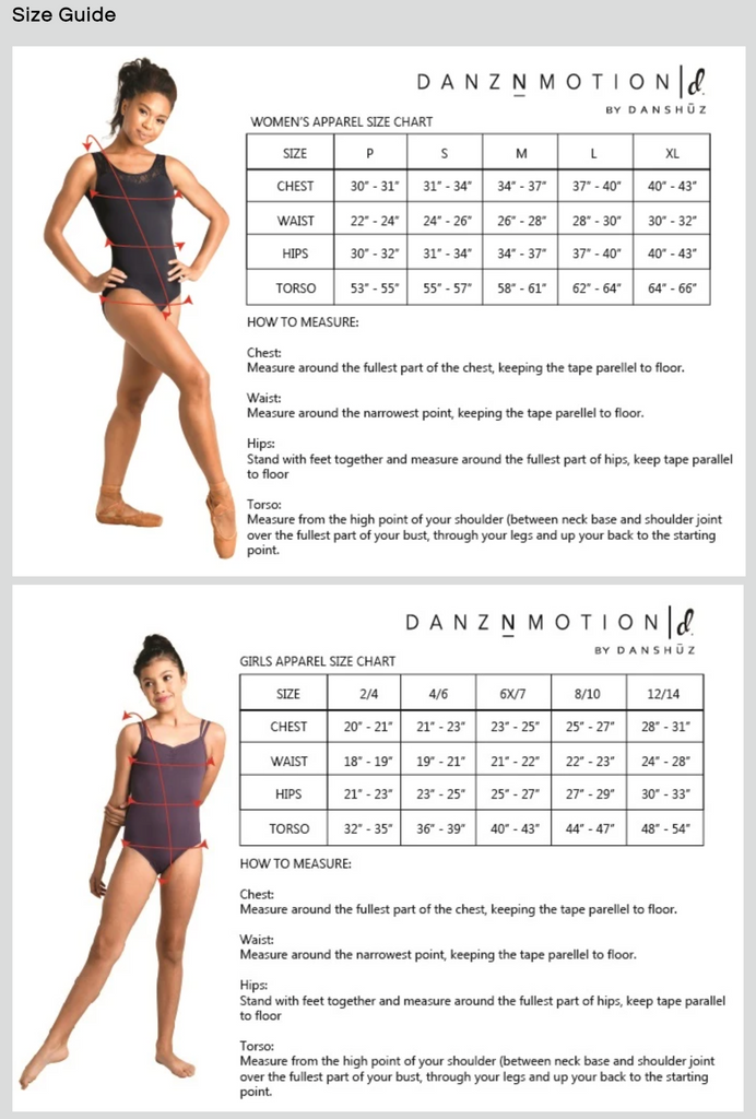 P.E Nation Women's Activewear Sizing Guide - Dancewear Centre