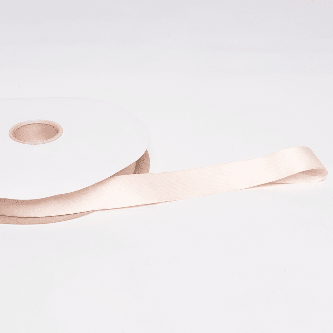 Blush Pink Satin Radiance Ribbon with Gold Shimmer - By the Yard