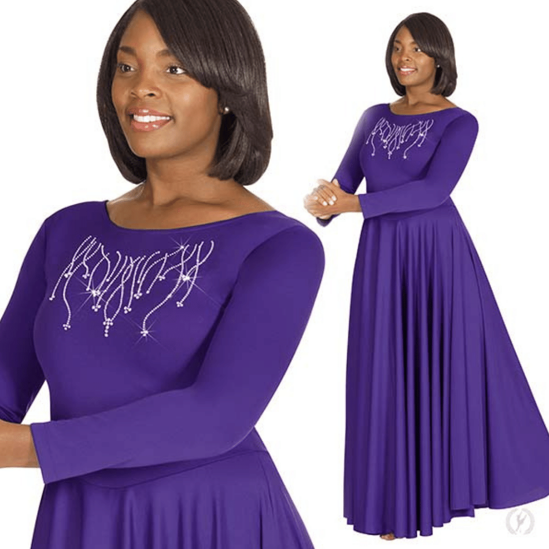 purple rhinestone dress