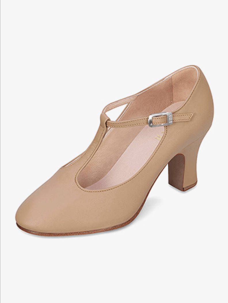 tan t strap heels