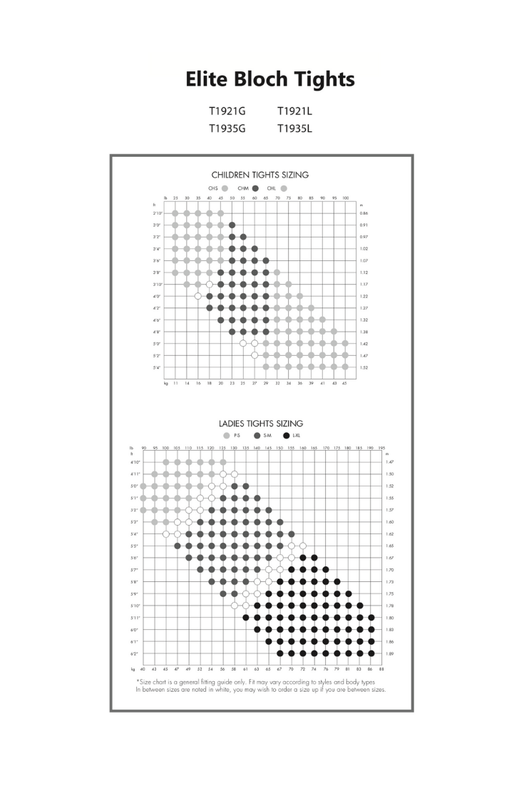 Bloch Dance Booties Size Chart