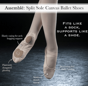 eurotard assemblé split sole canvas ballet slipper - child