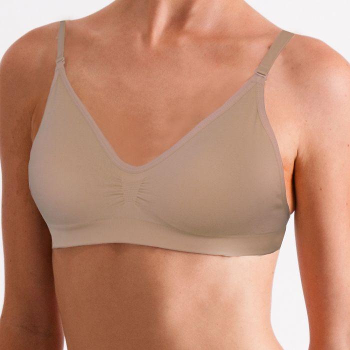 Euroskins Padded Seamless Double Clear Back Strap Bra