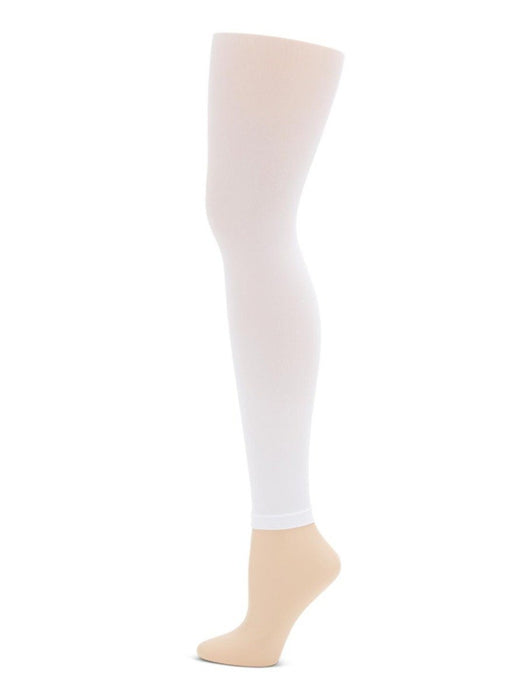 Capezio Footless Tight with Self-Knit Waistband - White - Front - Style:1917