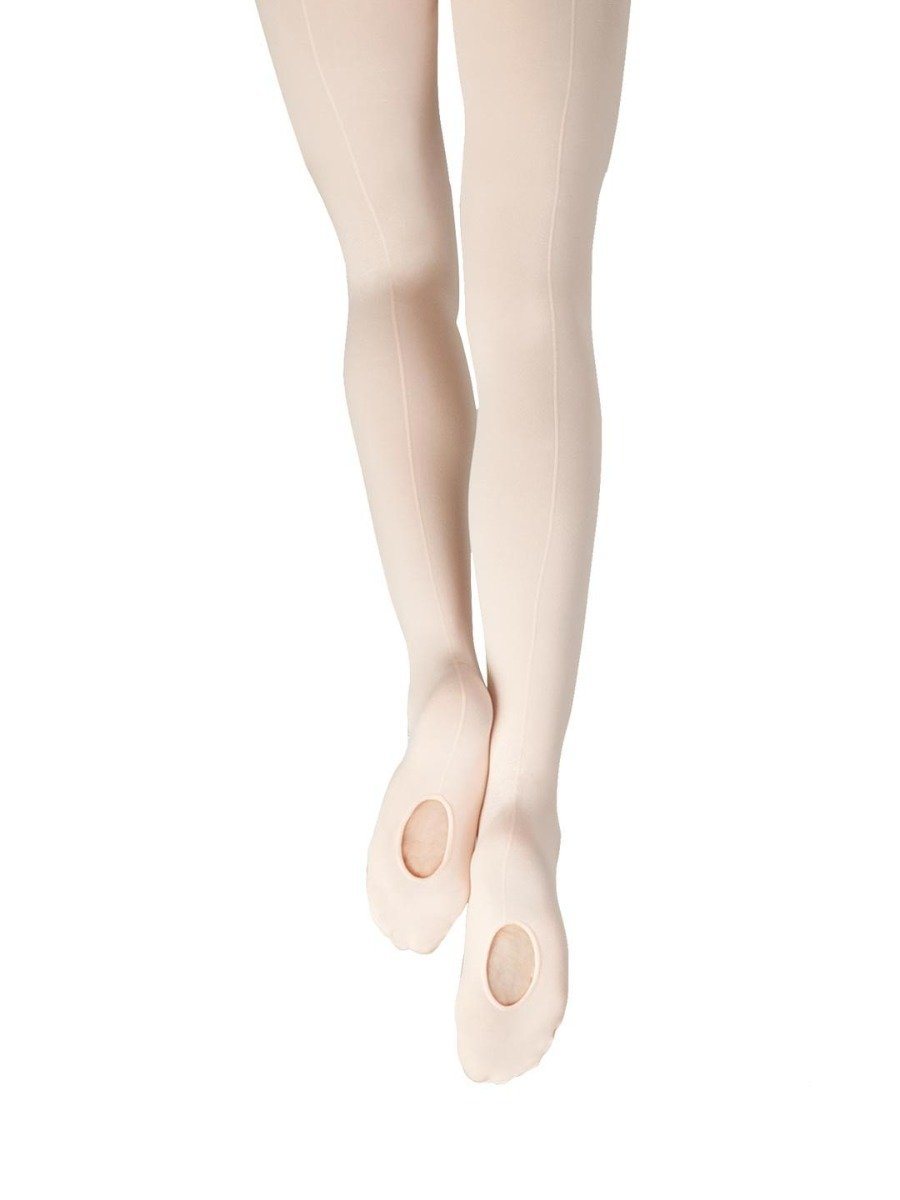 9- Theatrical Pink Professional Mesh Transition Tights With Seams