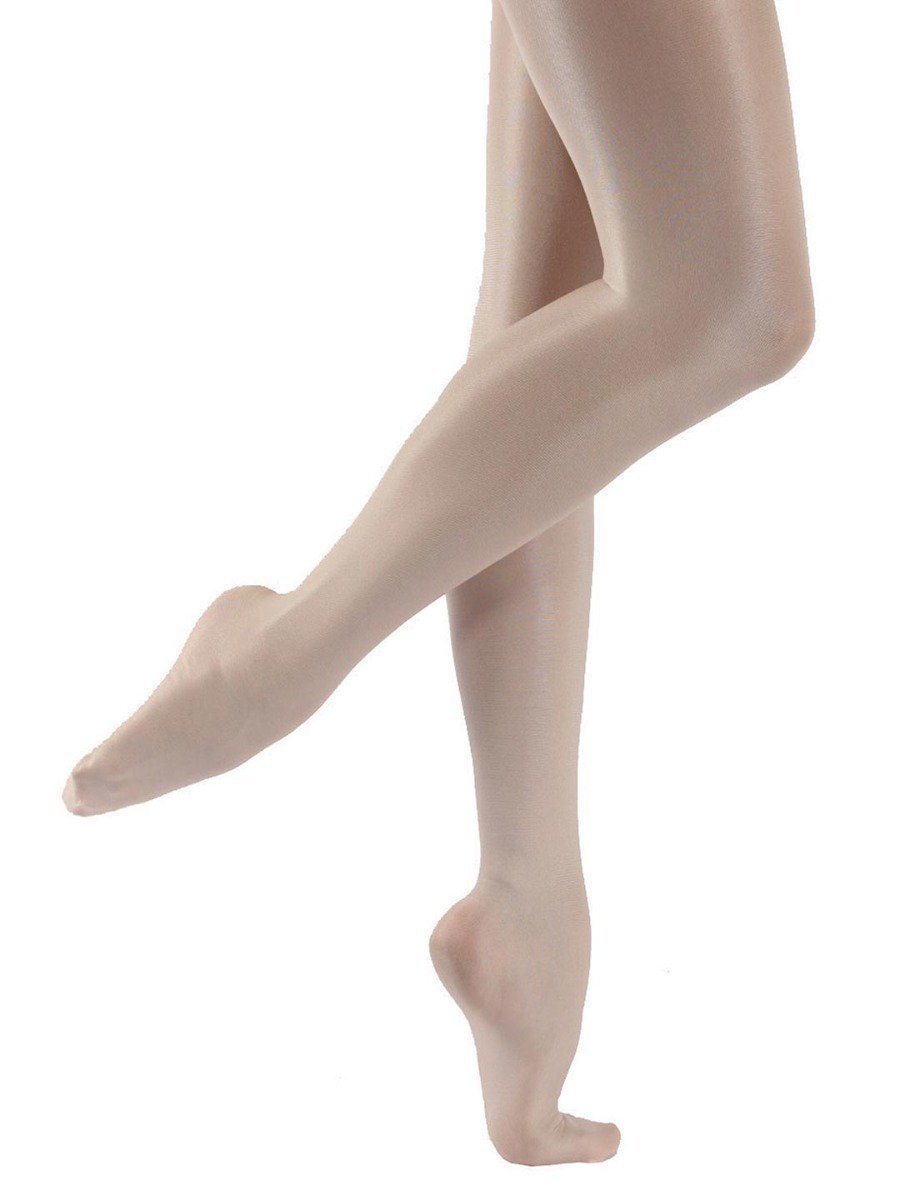 Girls Ultra-Soft Footed Tights with Self-Knit Waistband - Footed Tights, Capezio 1915C