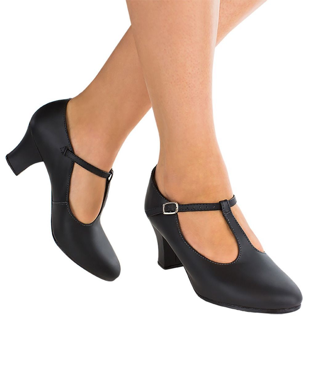 So Danca CH103 3 Leather T-Strap Character Heel