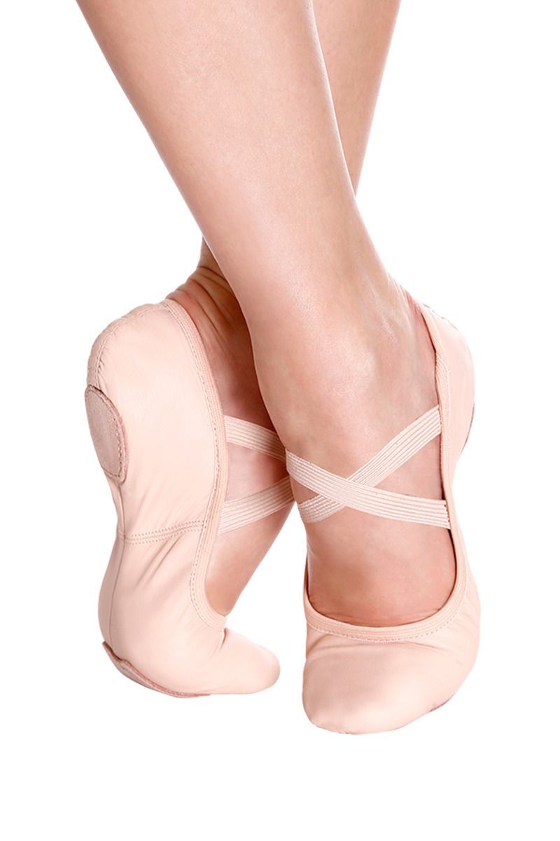 leather pink ballet shoes