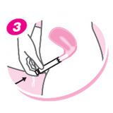 Using a tampon - step 3: Push the plunger all the way into the barrel with your pointer finger. This will release the tampon into your body. The plunger should now be inside the barrel