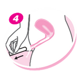 Using a tampon - step 4:  Still holding the finger grip, gently pull out the applicator. The tampon should now be inserted comfortably inside you in its precise place with the strings outside your body