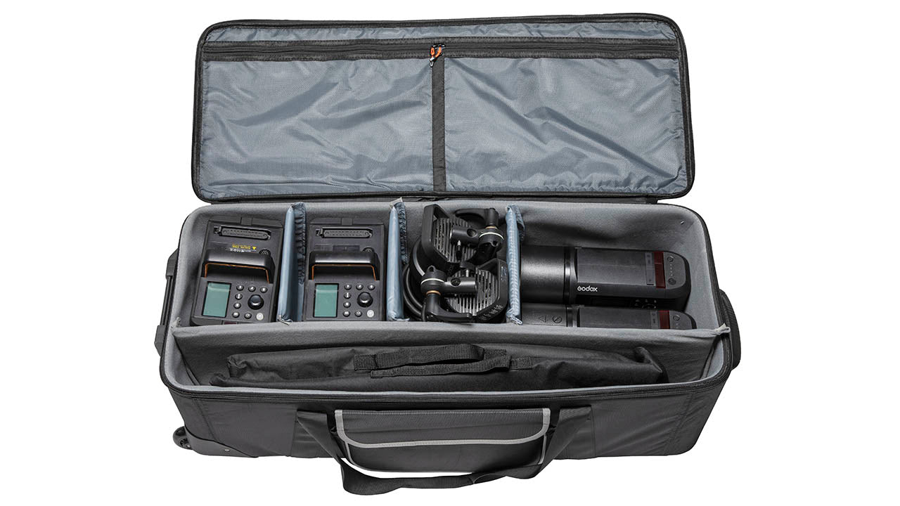GODOX CB06 Roller case loaded up with 2x AD1200Pros and 2x AD600Pro Portable Battery Flashes