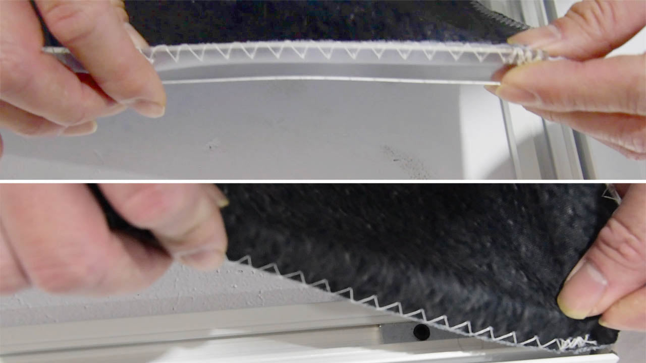 Easiframe Silicone-Edging Skin for seamless insertion into the main Cyclorama frame