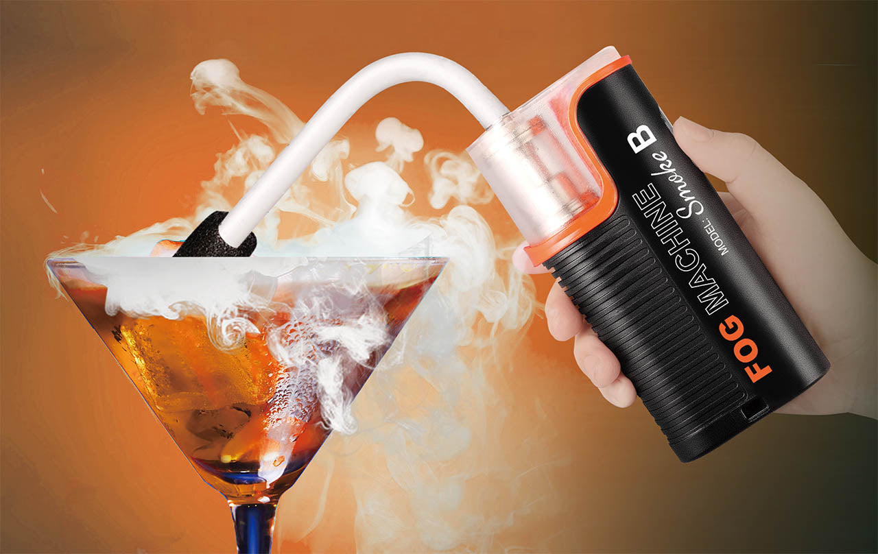 The Pixapro Lensgo Smoke B being used to add mist to a Cocktail Drink