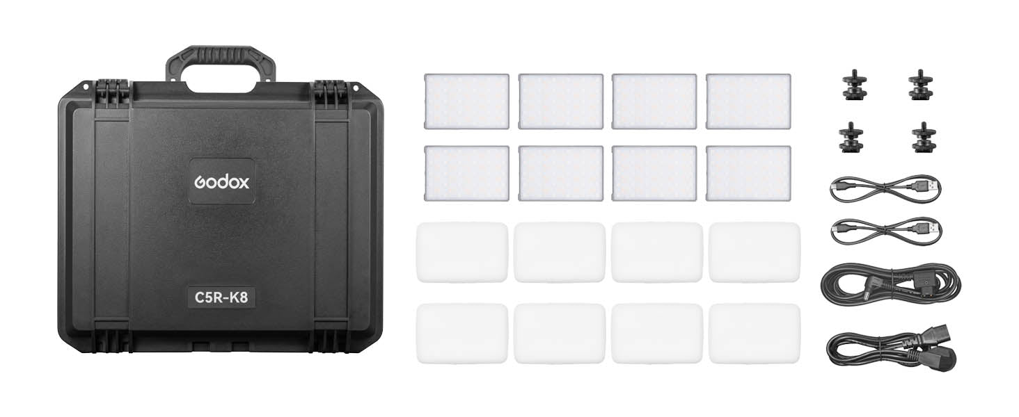 GODOX KNOWLED C5R-K8 RGB Ambient Light Kit Box Content