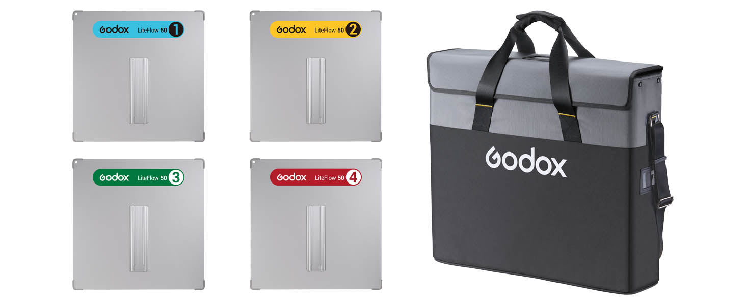 Godox KNOWLED LiteFlow50 Kit Box Content