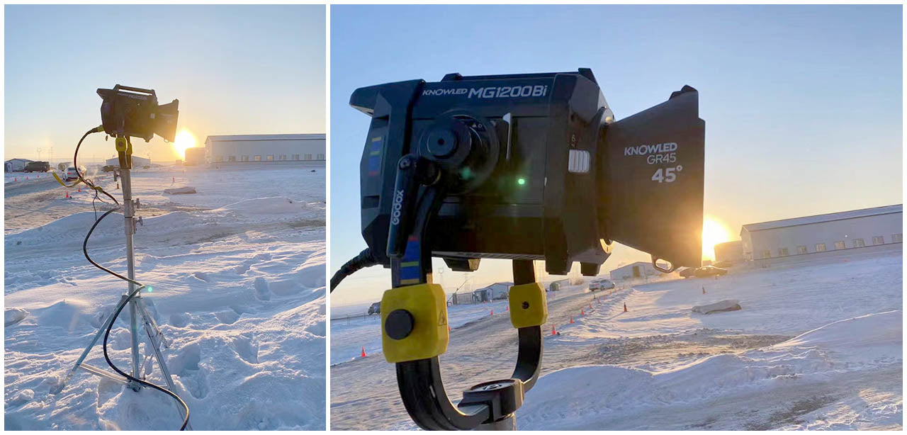 Godox Knowled MG1200bi Being used in the Snow
