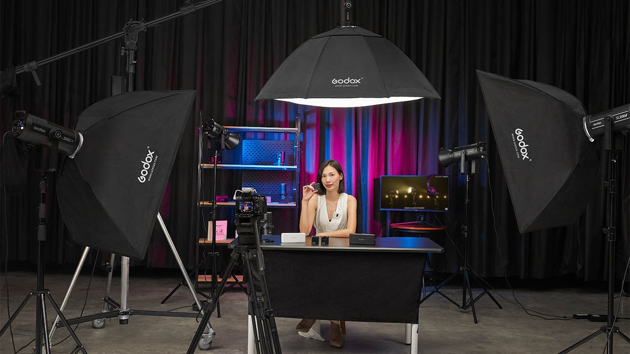 Godox SL300Rs being used to illuminate a live stream