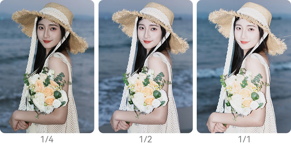 three example photos showing the flash exposure range of the iT20 flash