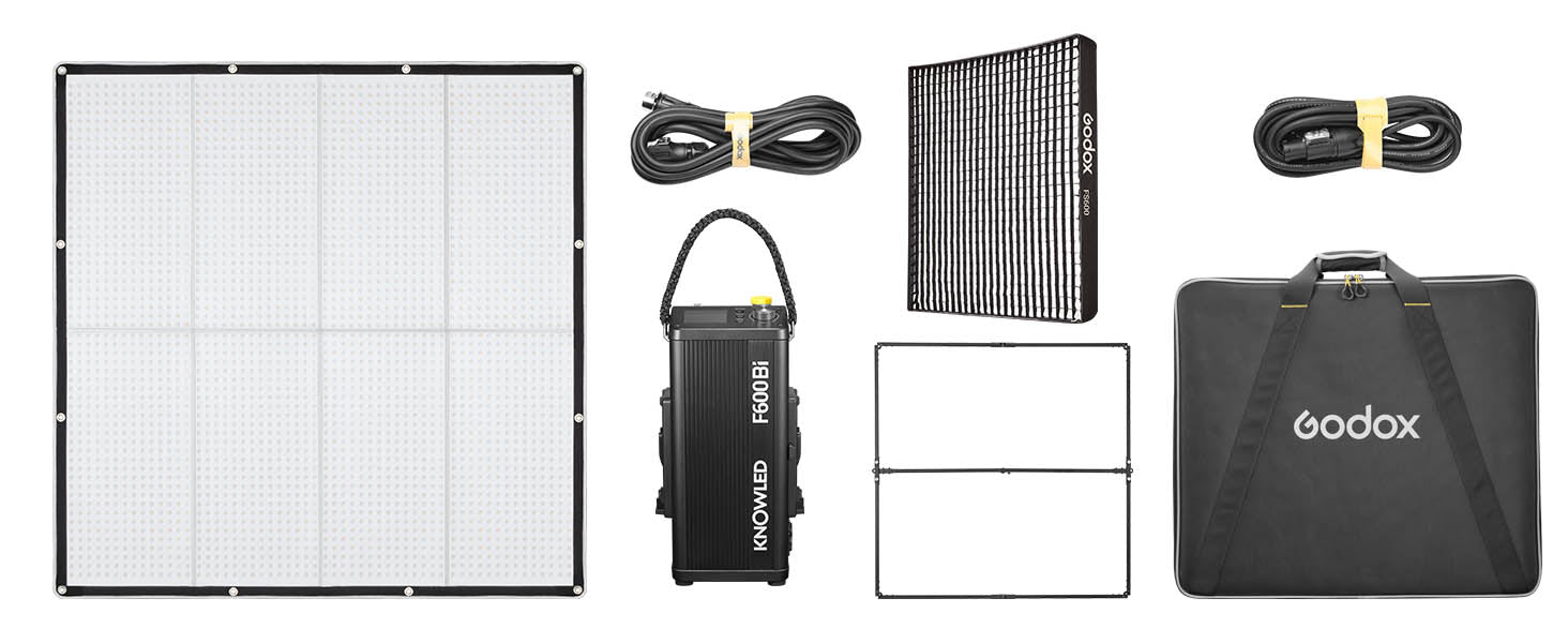 Godox KNOLWED F600Bi Foldable Panel Box Content