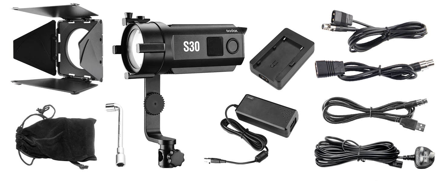 PiXAPRO MINI30D / GODOX S30 LED Focus Light Box Content