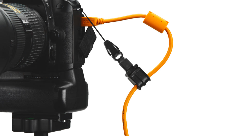 Tether Tools CUC5451 cable plugged into a camera