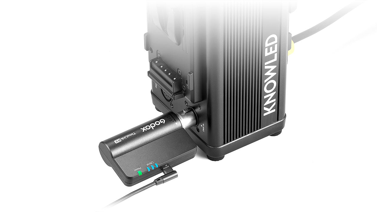 TimoLink RX Receiver can be plugged into virtually any DMX capable light fixture