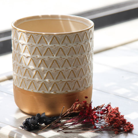 triangle bands gold planter