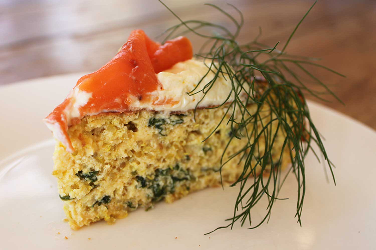 Three Cheese, Salmon and Quinoa Tart