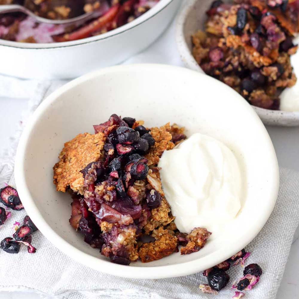 Apple and Blueberry Crumble