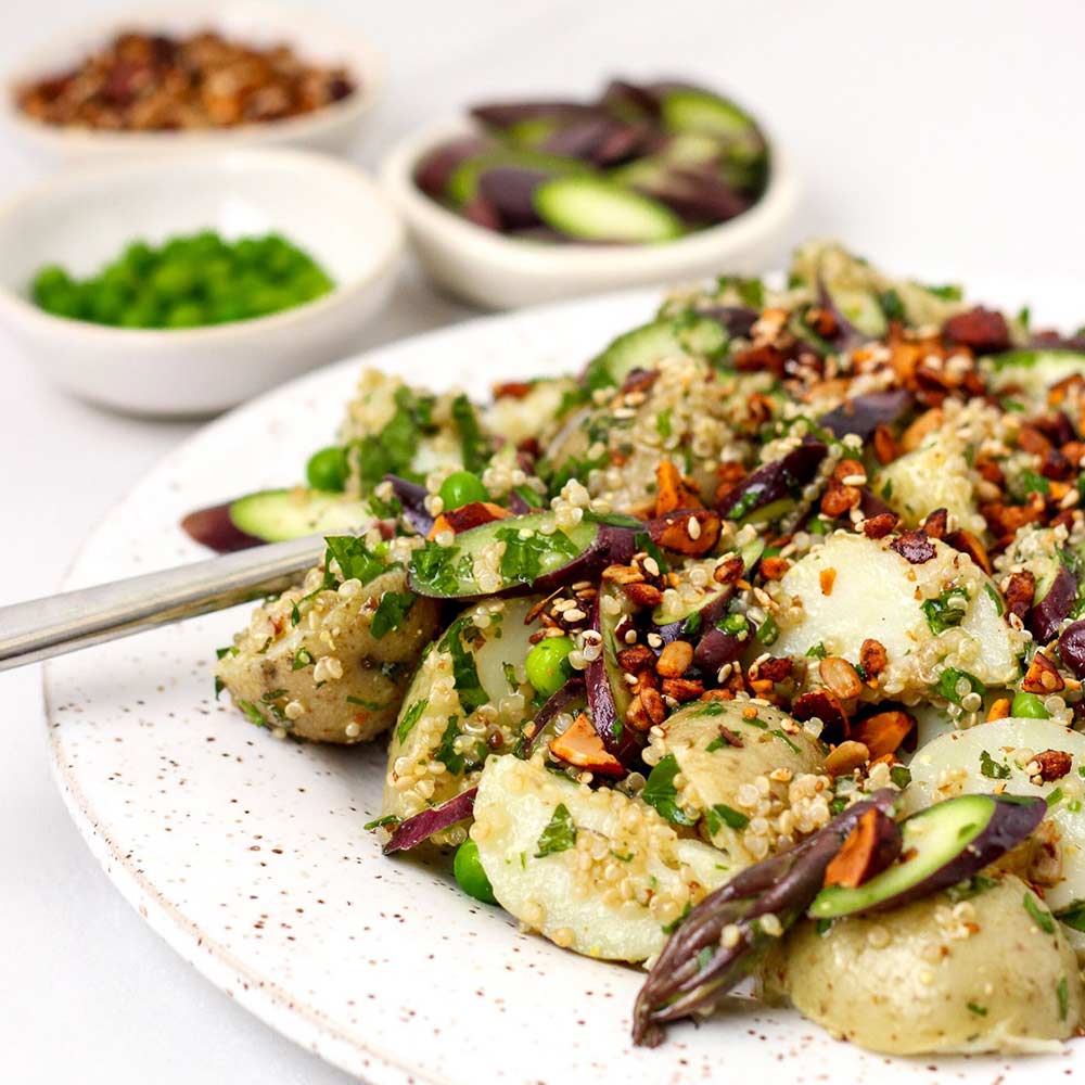 Purple Asparagus, Quinoa and Baby Potato Spring Salad