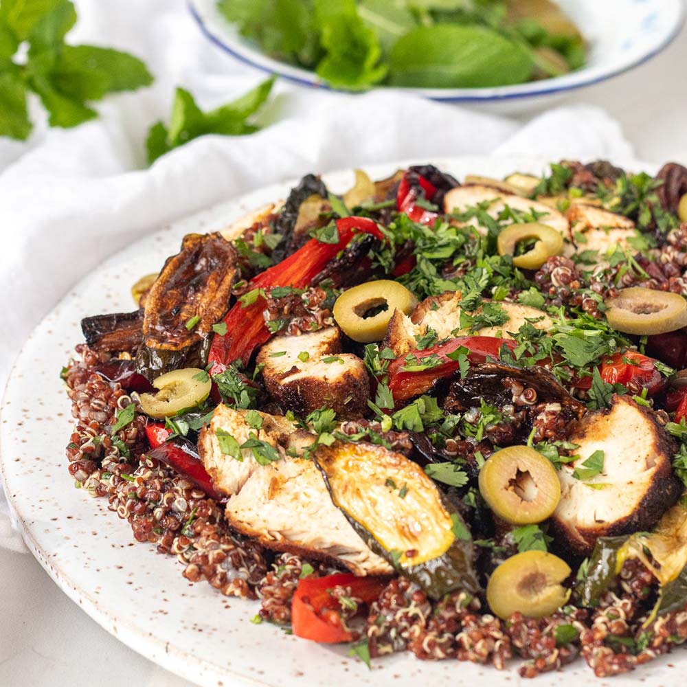 Red Quinoa, Cajun Chicken Salad