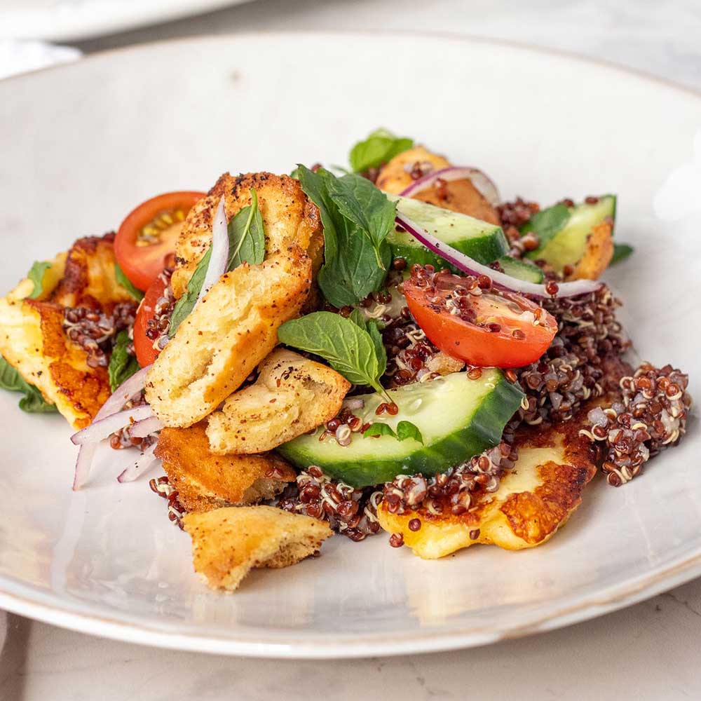 Halloumi Fattoush Quinoa Salad