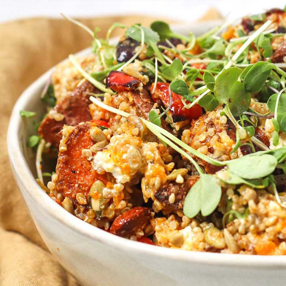 Moroccan Warm Quinoa Roast Vegetable Salad