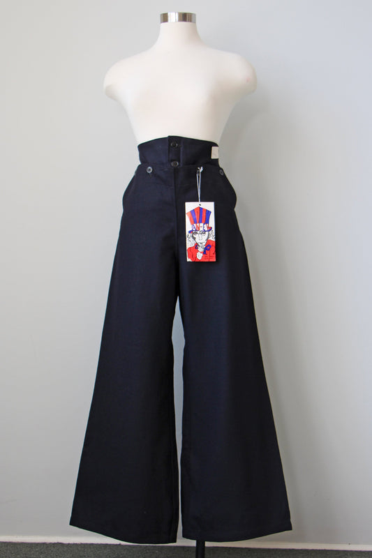 Vintage 1940s Rare British Navy Military Wool Twill Sailor Pants w Mega  Wide Legs - Choose Your Size