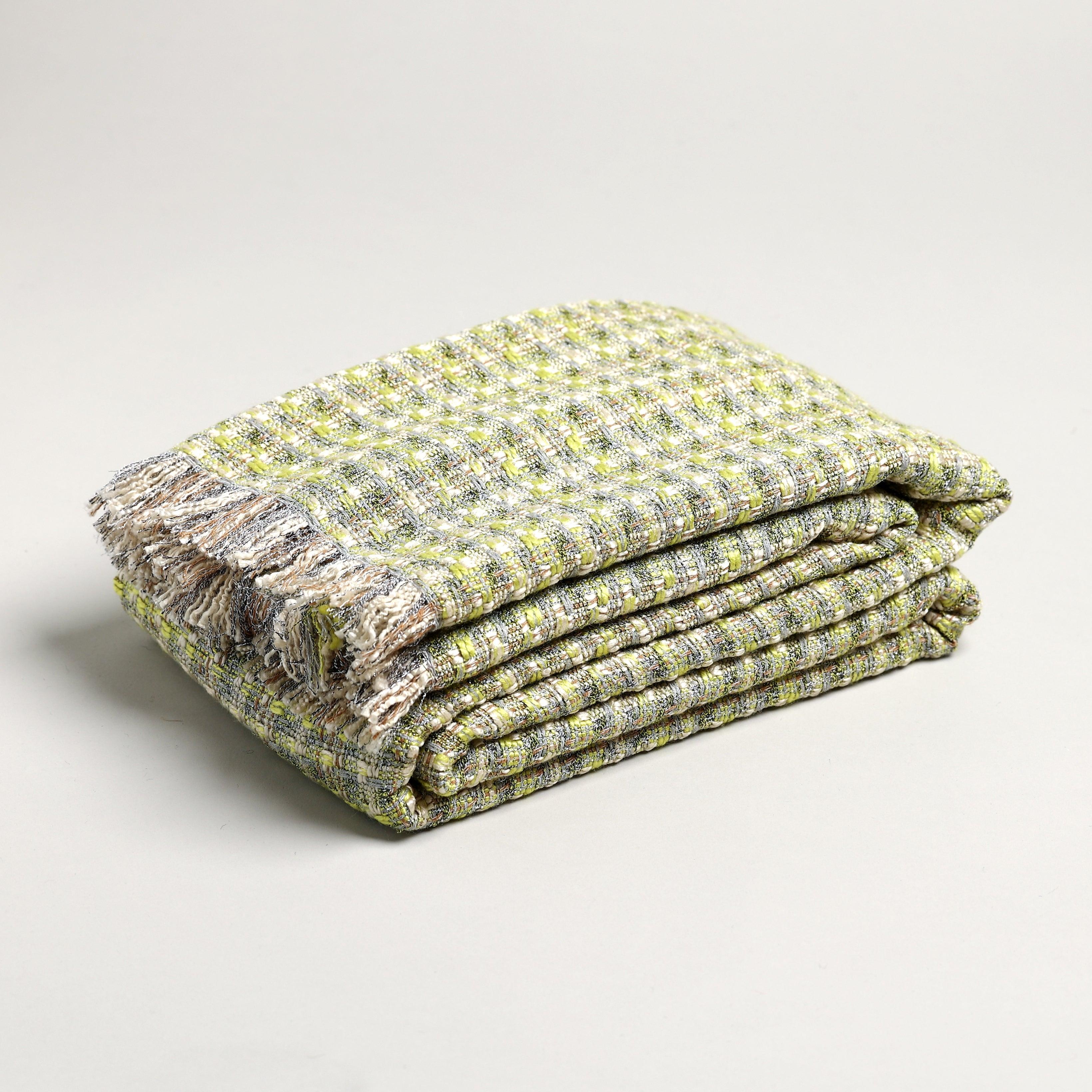 Green plaid throw 