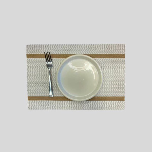 White with Gold Stripe Placemats (Set of 6)