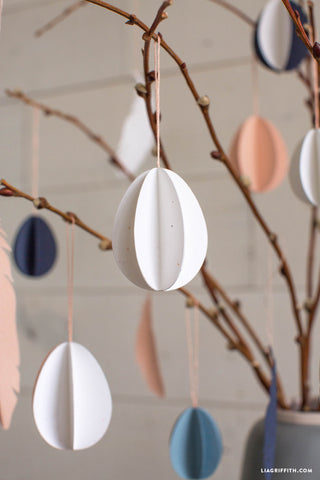 3D paper egg Easter tree ornaments from Lia Griffith