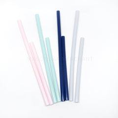 various colors and sizes of silicone reusable straws