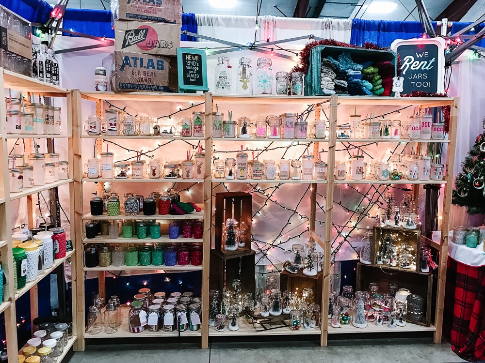 An early Mason Jar Merchant market booth