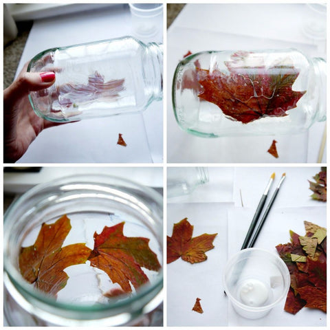 Mason Jar Fall Crafts Enchanted Autumn Leaf Jar