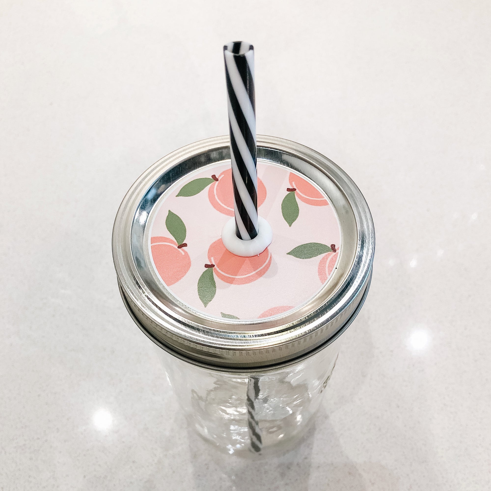 Lid and straw jar.// cute glass jars