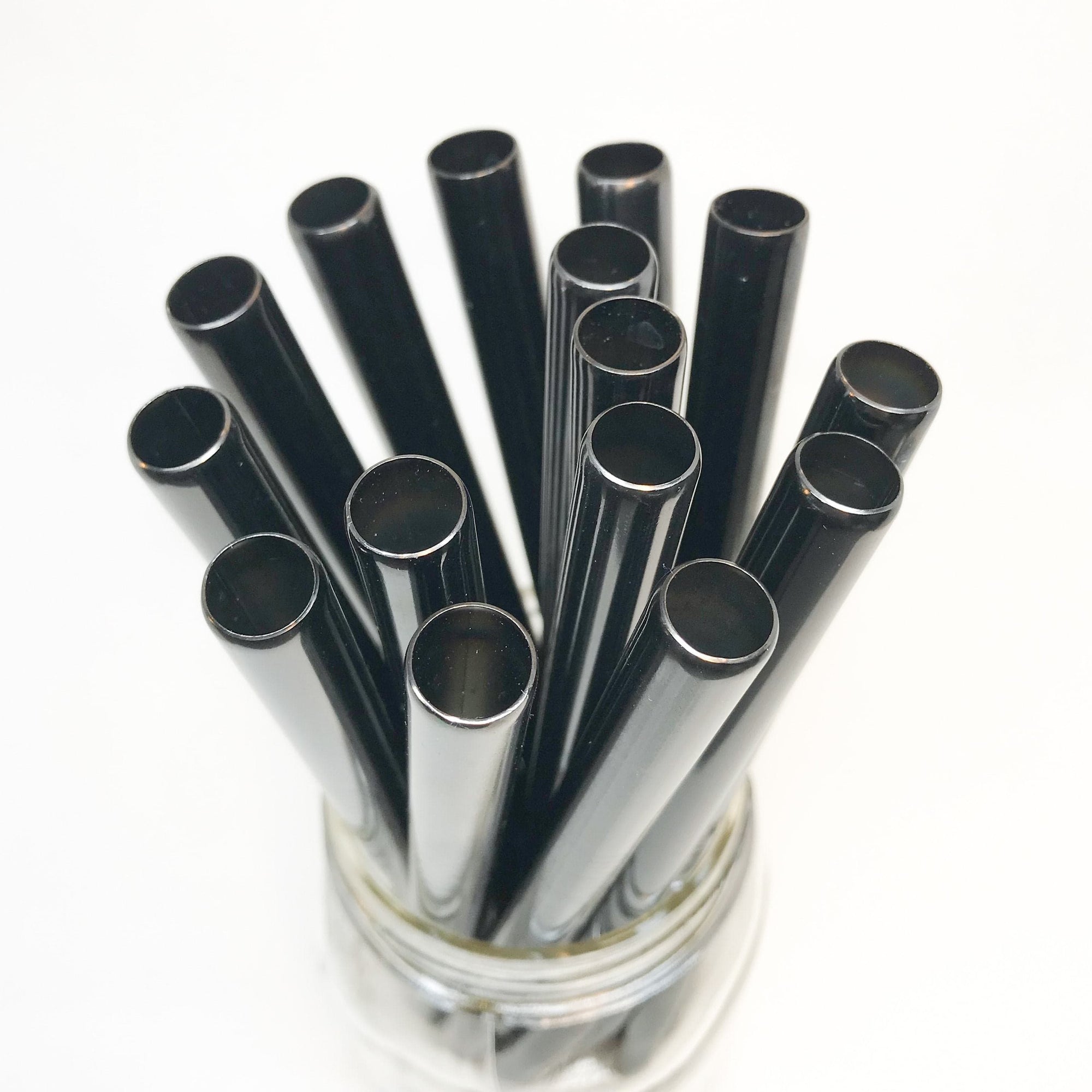 20 Pcs Black Reusable Stainless Steel Straws,10.5 & 8.5 Reusable