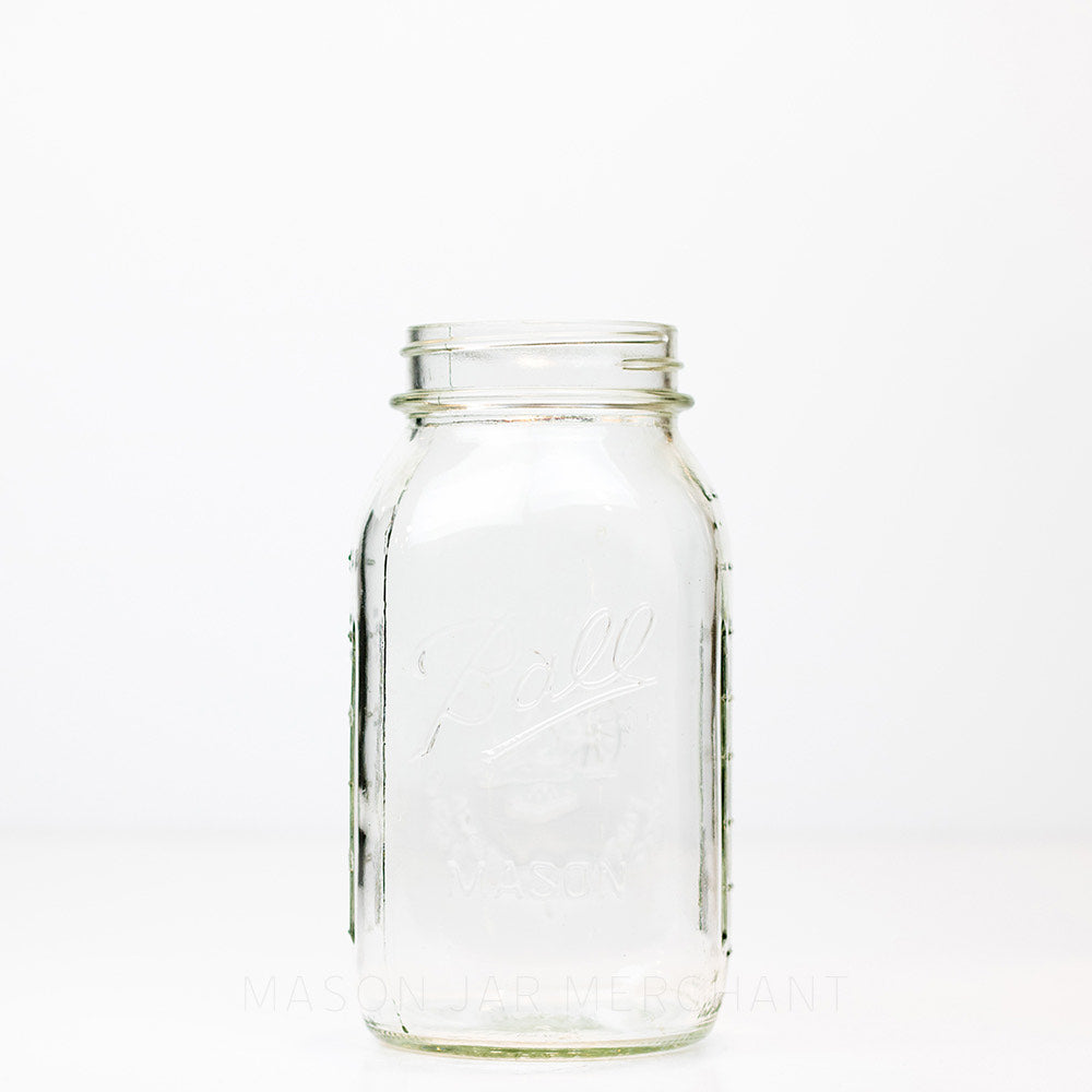 Quart Blue Mason Jar Tumbler With Stainless Steel Straw Ball