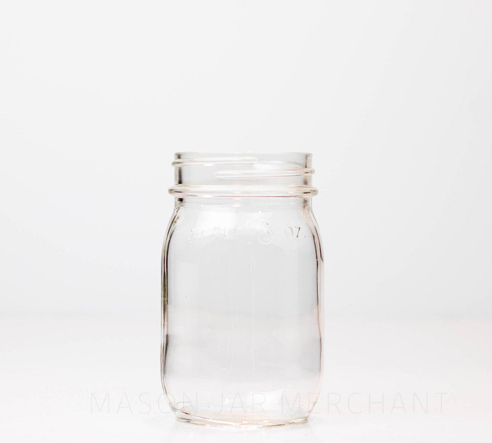 Vintage Lot of 6 Handled Mason Jar Drinking Glasses Clear Unknown Maker  Mark EUC