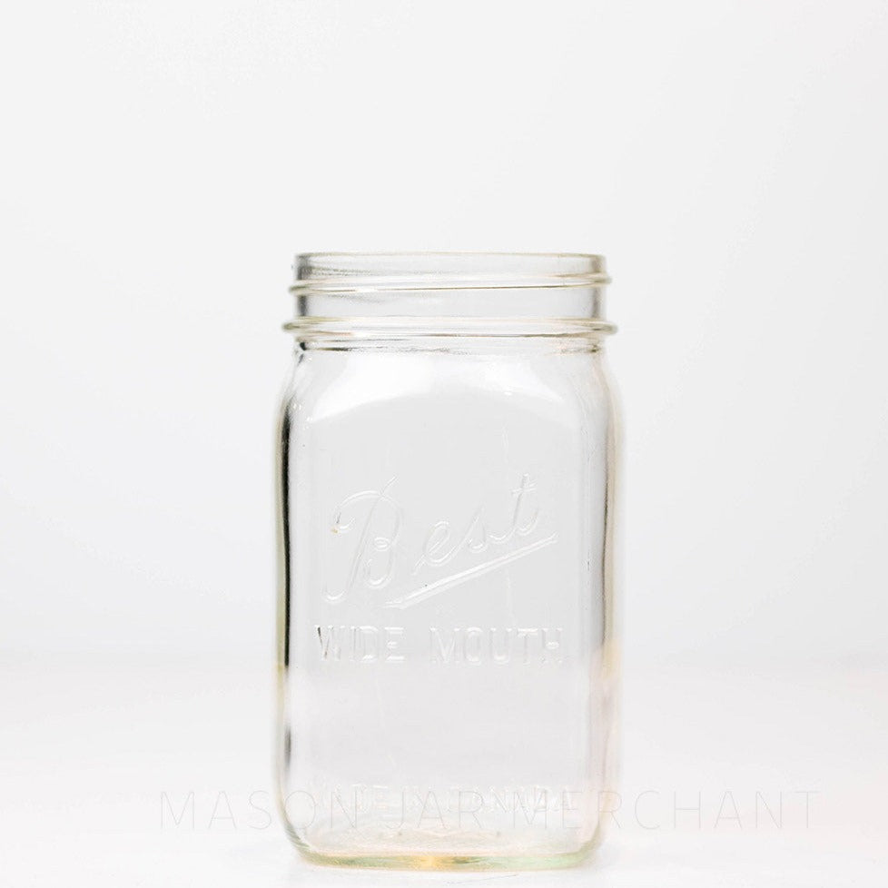 Embossed 8oz Square Mason Jars Packed 12, LID SEPARATE