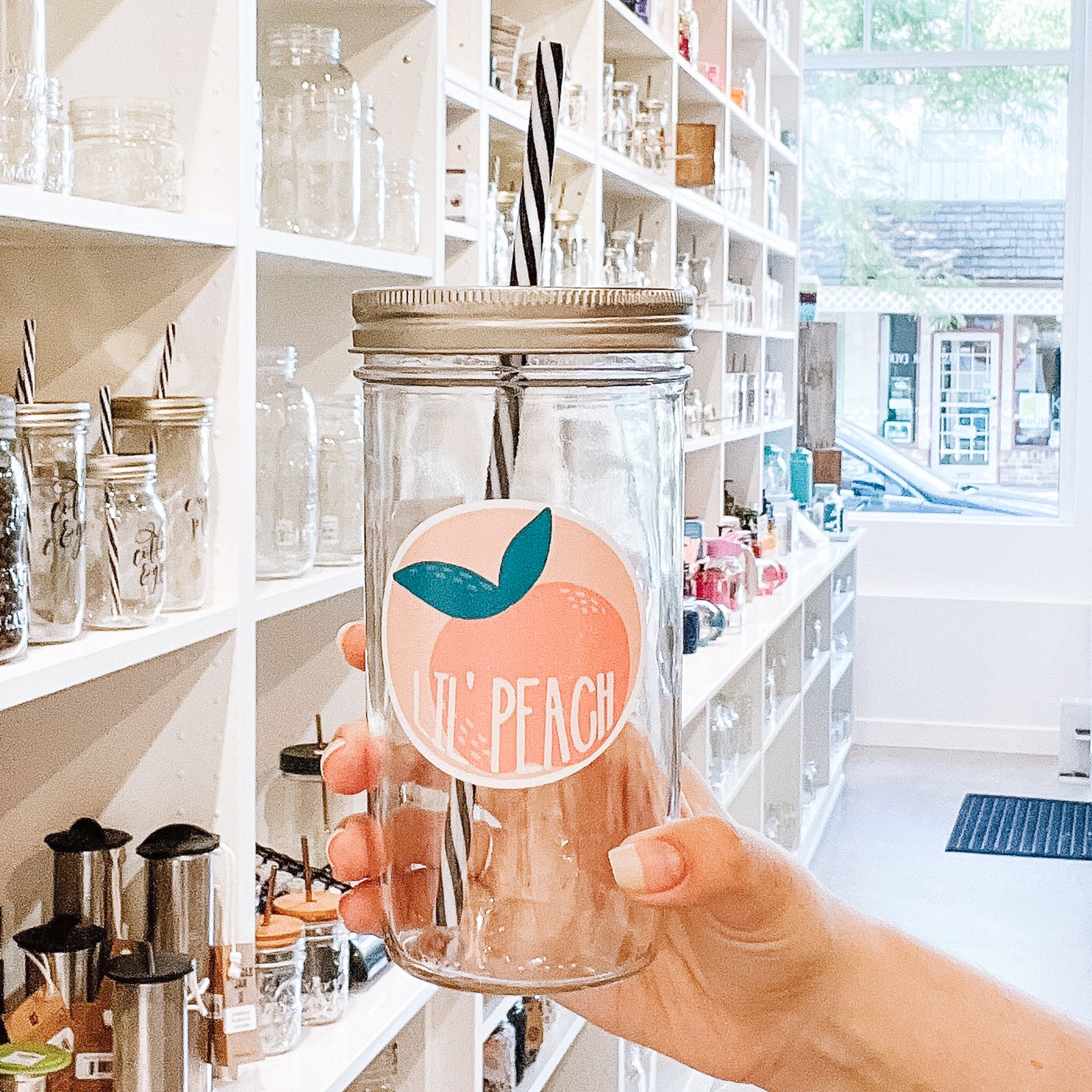 You're A Peach Mason Jar Tumbler - Mason Jar Merchant